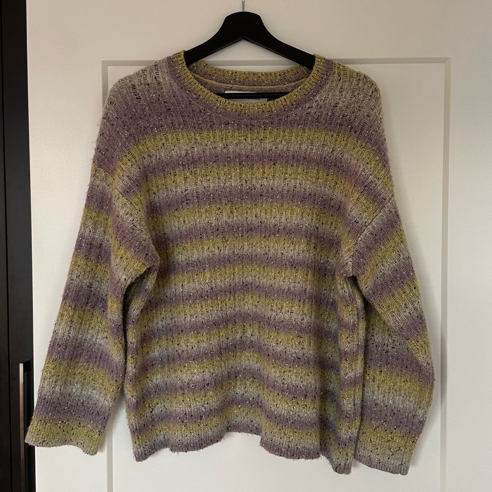 Striped Purple and Yellow Women's Sweater Samsoe Samsoe